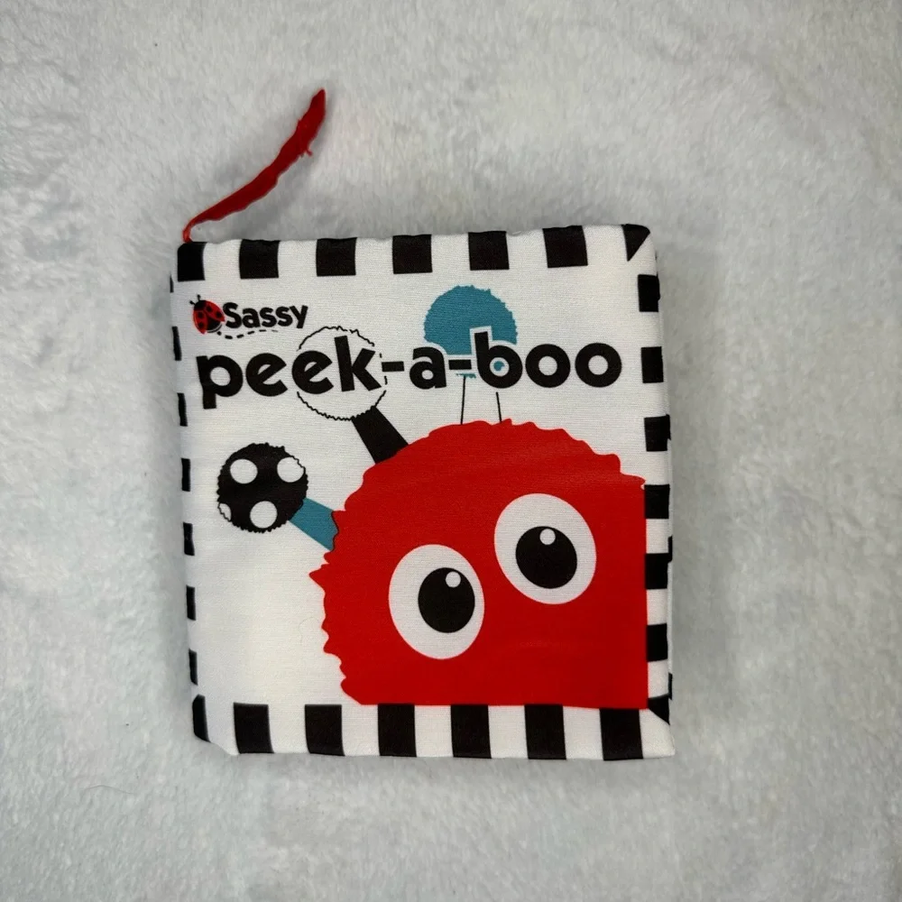 Sassy Peek-A-Boo Activity Book in Black/White/Red Crinkle Pages Sensory Play